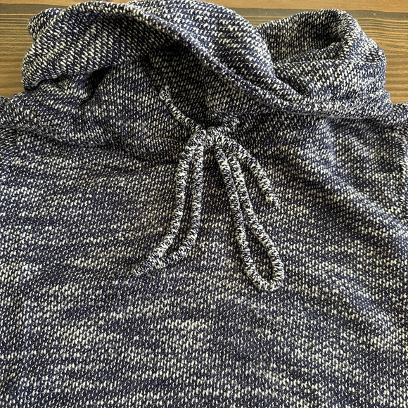 Women's Loveappella Blue White Marled Cowl Neck Sweater Size M Long Sleeve Pull - Picture 3 of 7